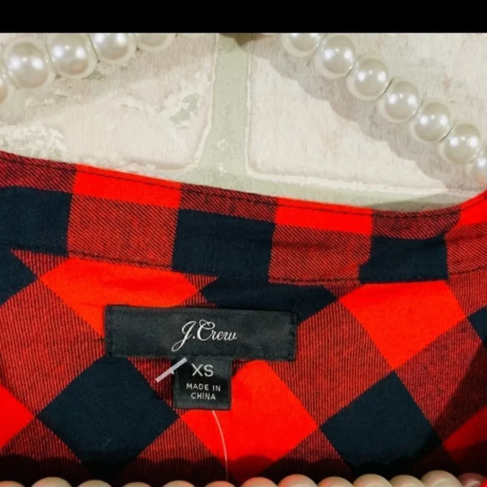 NWT J CREW Checked Flannel Shirt